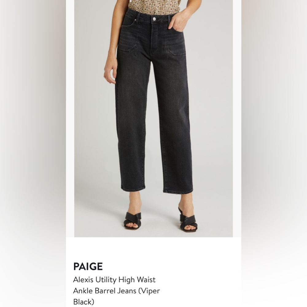 PAIGE Alexis Utility High Waist Ankle Barrel Jeans